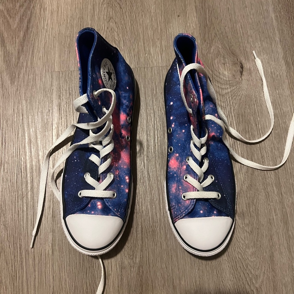 Galaxy Print High-Top Converse Sneakers